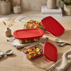Pyrex Glass Food Storage Container Set 3 Pcs
